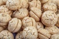 Amaretti cookies traditional Italian biscuits. Almond cookie with almond Royalty Free Stock Photo