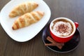 Italian cappuccino and croissant