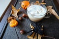 Italian cappucinno in halloween style Royalty Free Stock Photo