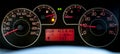 Italian car dashboard with odometer and rev counter Royalty Free Stock Photo