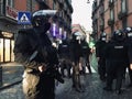 Italian carabinieri during anti riot in Naples Italy