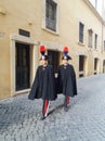 Italian carabinieri army corps patrolling the streets of Rome Royalty Free Stock Photo