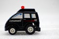 Italian Carabinieri toy car isolated on white background Royalty Free Stock Photo