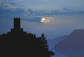 Italian castle moonlight