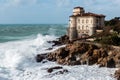 Italian Castle On A Reef In Breaking Sea