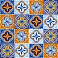 Italian ceramic tile pattern. Ethnic folk ornament.