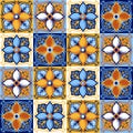 Italian ceramic tile pattern. Ethnic folk ornament.