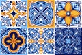 Italian ceramic tile pattern. Ethnic folk ornament. Royalty Free Stock Photo