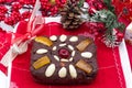 Italian Certosino di Bologna. Medieval Panspeziale cake. Traditional Christmas cake from Bologna. Italy