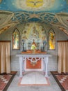 The Italian Chapel interior. Hand painted to look like tiles. Church, Orkney