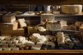 Italian cheeses being sold at Campo di Fiori market in Rome Royalty Free Stock Photo