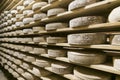 Italian cheese cellar in mountain farm