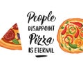 Italian cheese pizza vector illustration.