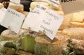 Italian cheese for sale with labels pecorino means cheese with s