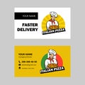 Italian chef. Pizza maker prepares a pizza. Vector logo. Royalty Free Stock Photo