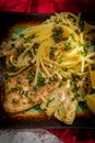 Italian Chicken Piccata Linguine Royalty Free Stock Photo