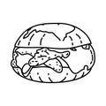 Italian Chicken Sliders Icon. Doodle Hand Drawn or Outline Icon Style