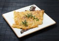 Italian chickpea farinata on plate