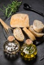 Italian ciabatta bread cut in slices Royalty Free Stock Photo