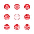 Italian cities icons set.