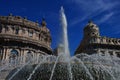 Italian cities,towns and villages-Genova,Piazza de Ferrari,fountain