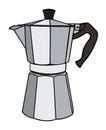 Italian coffee maker or moka pot isolated over white Royalty Free Stock Photo