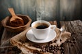 Italian coffee in small white cup Royalty Free Stock Photo