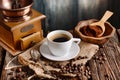 Italian coffee in small white cup Royalty Free Stock Photo