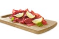 Italian cold cuts called Bresaola Royalty Free Stock Photo