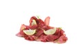 Italian cold cuts called Bresaola similar to waves Royalty Free Stock Photo