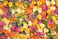 Italian colorful farfalle.