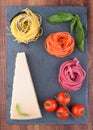 Italian colorful pasta handmade Royalty Free Stock Photo