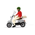Italian cook pizza delivery boy vector illustration