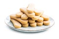 Italian cookie savoiardi. Sweet biscuits. Sponge cookies tiramisu