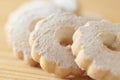 Italian cookies arranged on a wooden table Royalty Free Stock Photo