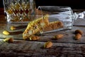 Italian cookies cantuccini with almonds traditional cookies from tuscany Royalty Free Stock Photo