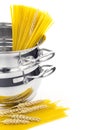 Italian cooking / saucepan with pasta