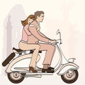 Italian couple on a scooter