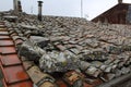 Tile roof Italian street in palestrina Italy lazio