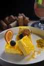 Lemon Cheese cake blueberry Royalty Free Stock Photo