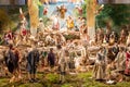 Italian crib - named presepe - with nativity. Traditional Christmas religious scene