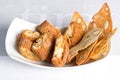 Italian crisp almond cookies cantuccini Royalty Free Stock Photo