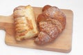 ITALIAN CRISPY DESSERT PASTRY ON A WOODEN CUTTING BOARD