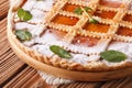 Italian crostata with apricot jam and mint macro horizontal