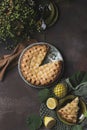 Italian Crostata pie with ricotta and lemon