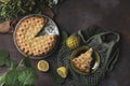 Italian Crostata pie with ricotta and lemon