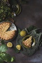 Italian Crostata pie with ricotta and lemon