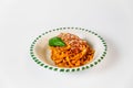 Italian cuisine dish tagliatelle bolognese pasta Royalty Free Stock Photo