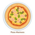 Italian cuisine pizza Marinara food of Italy seafood Royalty Free Stock Photo