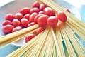 Italian cuisine, spaghetti with tomato.